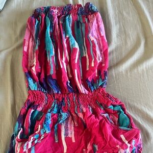 Colorful Strapless Romper